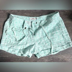 Vineyard Vines Drawstring Shorts Fish Print Teal Green